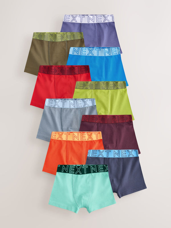Multi Bright Boxers 10 Pack (2-16yrs)