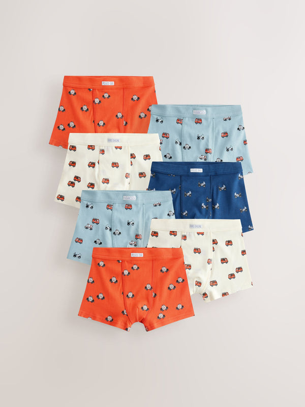 Red/Blue Emergency Vehicles Boxers 7 Pack (1.5-12yrs)