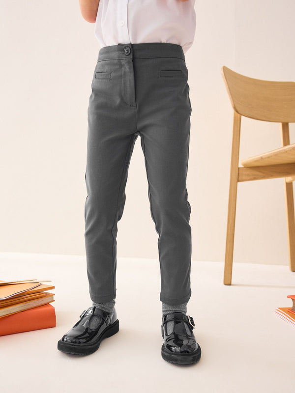 Charcoal Grey Shorter Length School Skinny Stretch Trousers (3-18yrs)