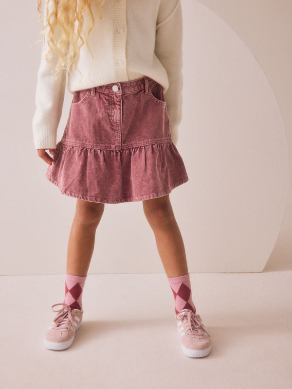 Pink Frill Hem Corduroy Skirt (3-16yrs)