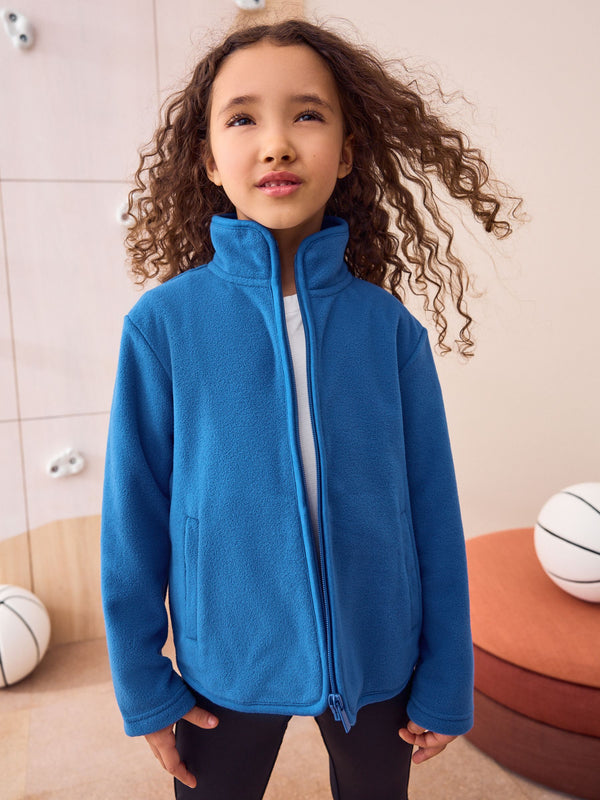 Blue Zip-Up Fleece Jacket With Pockets (3-16yrs)