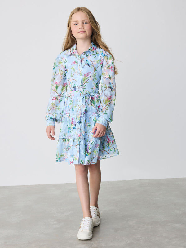 Baker by Ted Baker Blue Printed Woven Shirt Dress