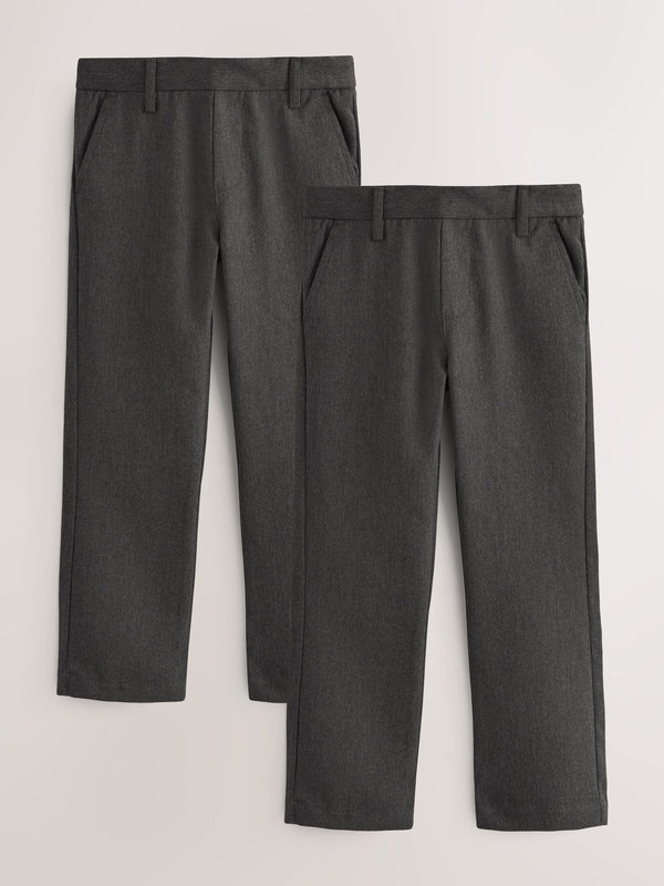 Grey Regular Leg School Trousers 2-Pack (3-17yrs)