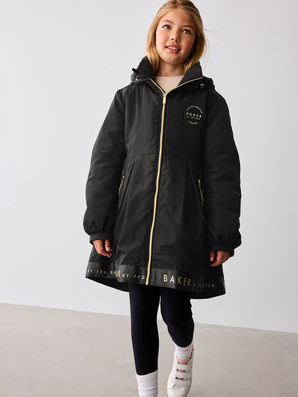 Baker by Ted Baker Shower Resistant Branded Hem Raincoat