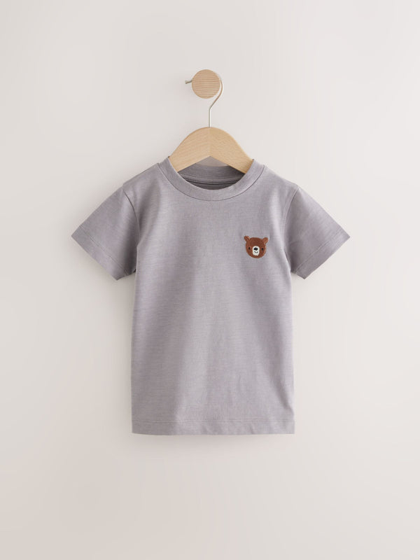 Grey Short Sleeve Appliqué T-Shirt (3mths-7yrs)