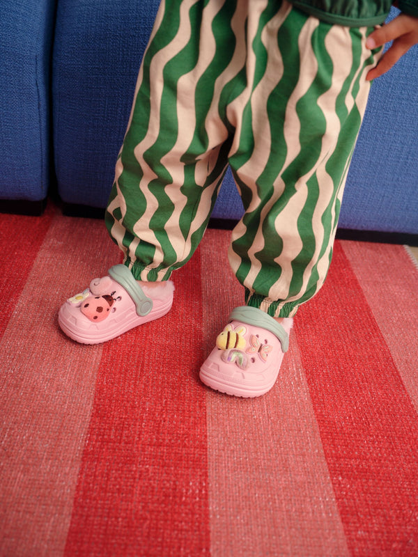 Multi Faux Fur Lined Clog Slippers