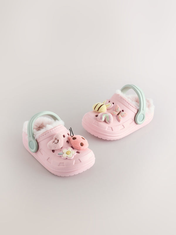 Multi Faux Fur Lined Clog Slippers