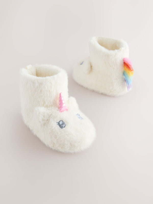 White Unicorn Slipper Boots