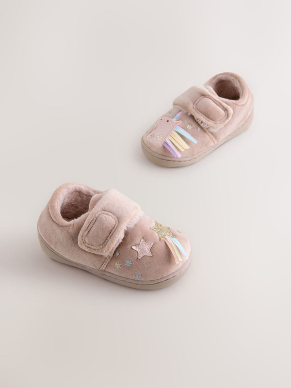 Pink Unicorn Cosy Lined Cupsole Slippers