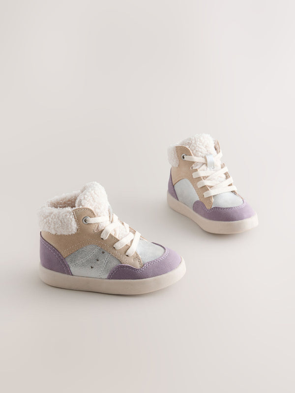 Multi Borg Lined High Top Trainers