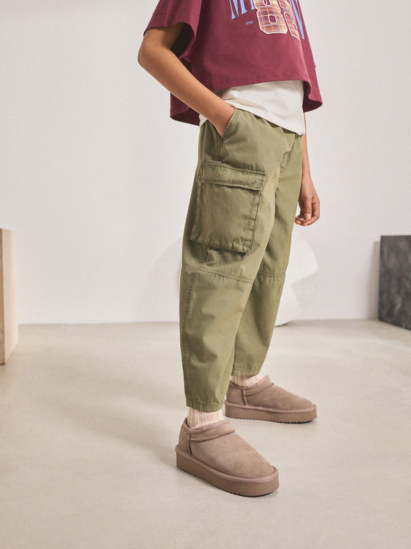 Khaki Green Cargo Trousers (3-16yrs)