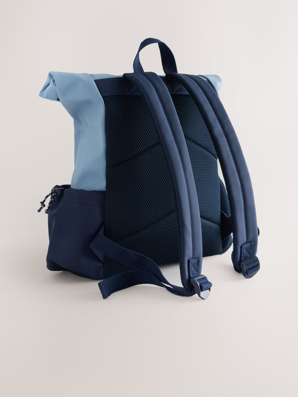 Blue Roll Top Backpack