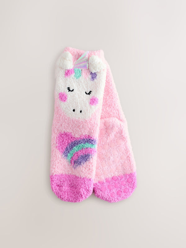 Pink Unicorn Christmas Cosy Ankle Socks
