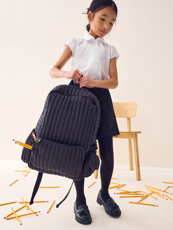 Black Quilted Backpack