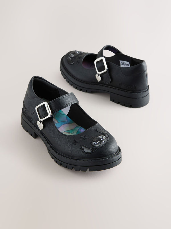 Black Lilo & Stitch Mary Jane School Shoes