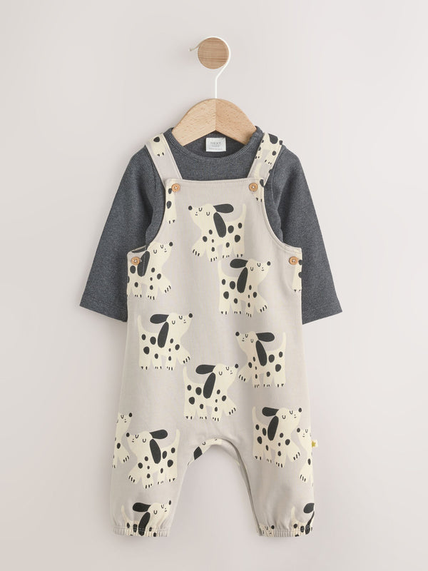 Mono Dog Jersey Dungarees And Bodysuit Baby Se (0mths-2yrs)