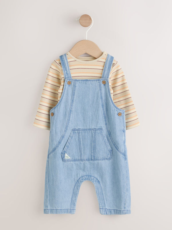 Blue Baby Denim Dungarees and Bodysuit Set (0mths-2yrs)