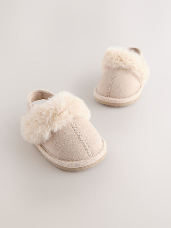 Neutral Baby Mule Slippers (0-18mths)