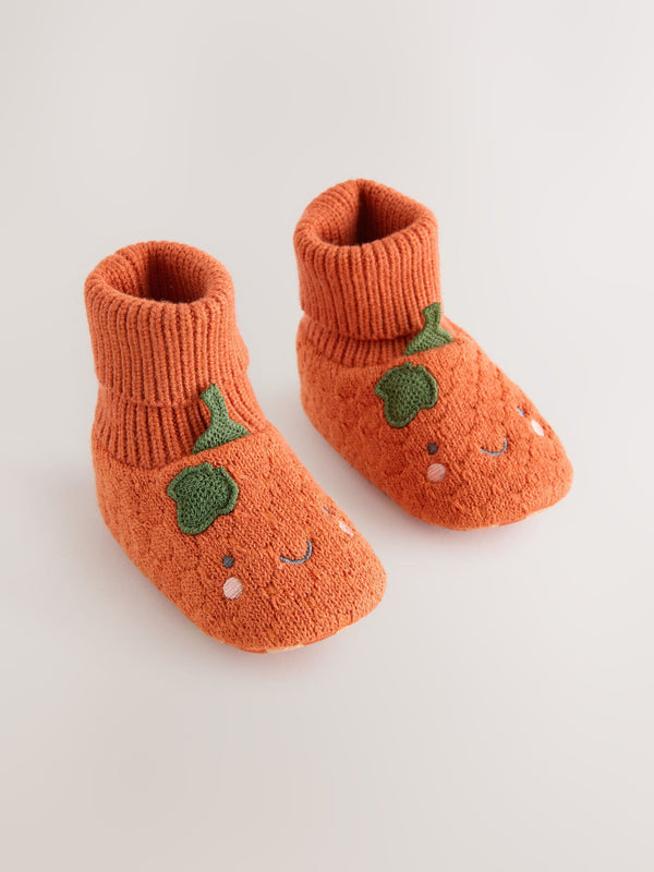 Orange Pumpkin Baby Sensory Sock Top Boots (0-18mths)