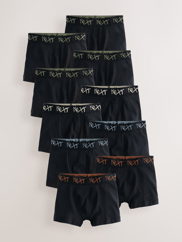 Black with Grafitti Next Waistband Trunks 10 Pack (1.5-16yrs)