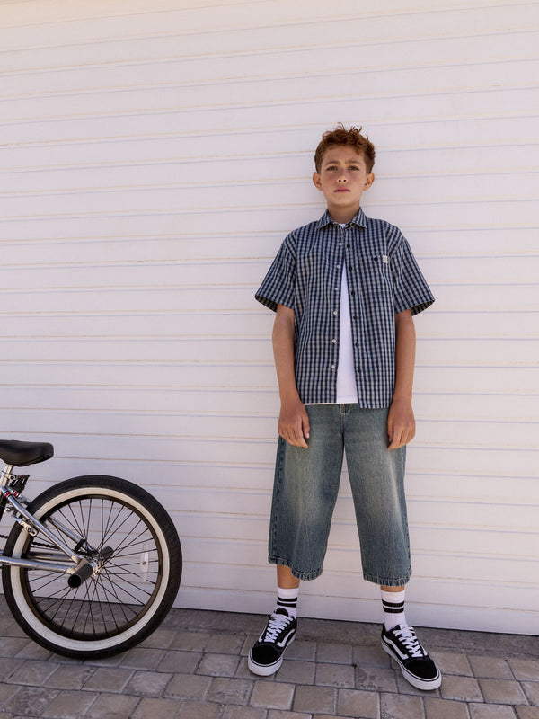 Blue Tint Extra Long Jort 100% Cotton Denim Shorts (3-16yrs)