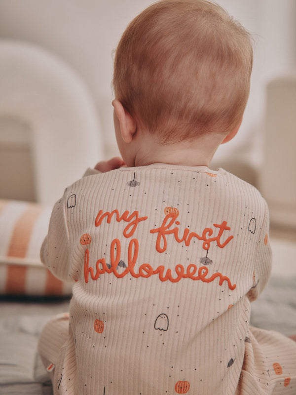 Ecru Baby My First Halloween Two Way Zip Footless Sleepsuit (0-18mths)