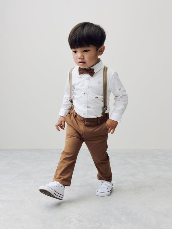 Transport All-Over Printed Shirt, Trousers, Braces & Bow Tie Set (3mths-9yrs)