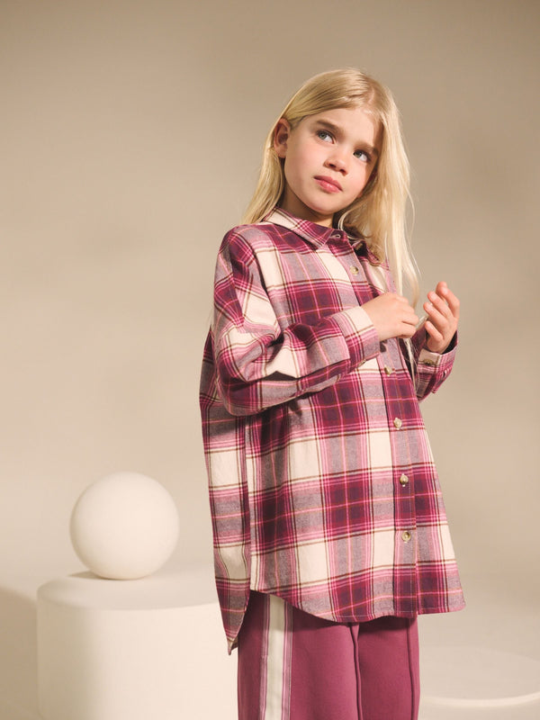 Berry Pink Check Shirt (3-16yrs)