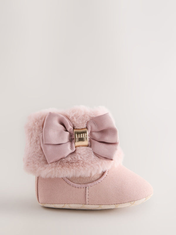 Baker by Ted Baker Baby Girls Faux Fur Trim Padders Boots