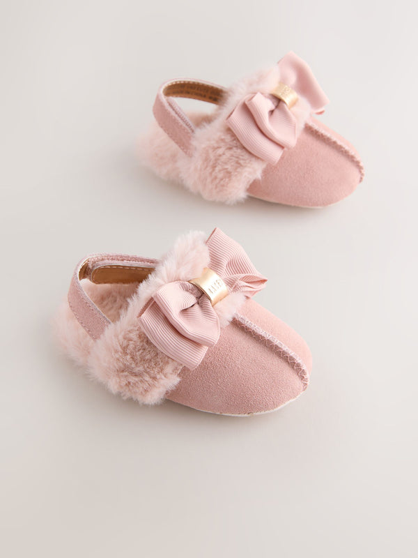 Baker by Ted Baker Baby Girls Faux Fur Trim Padders Mules