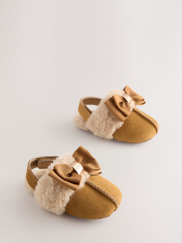 Baker by Ted Baker Baby Girls Faux Fur Trim Padders Mules