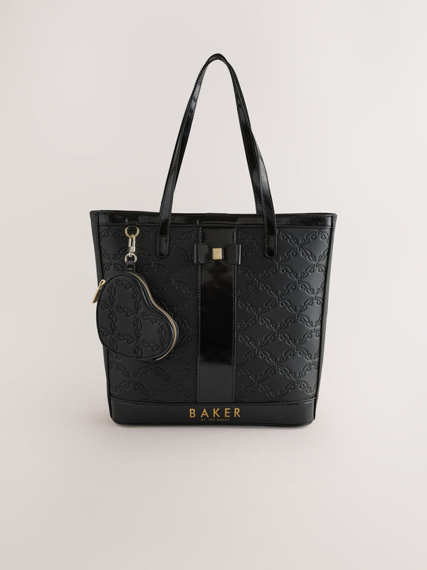 Baker by Ted Baker Girls Back to School Embossed PU Black Tote Bag