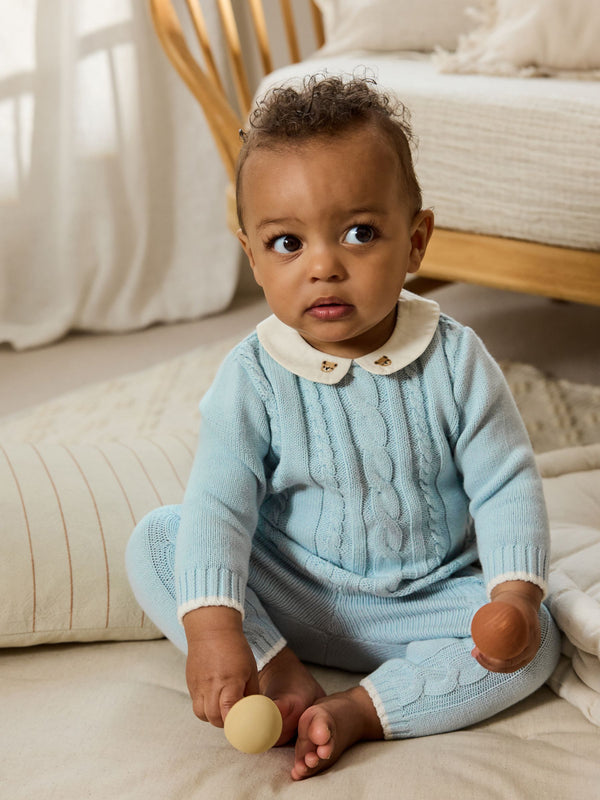 Blue Knitted Jumper and Leggings Baby Set (0mths-3yrs)