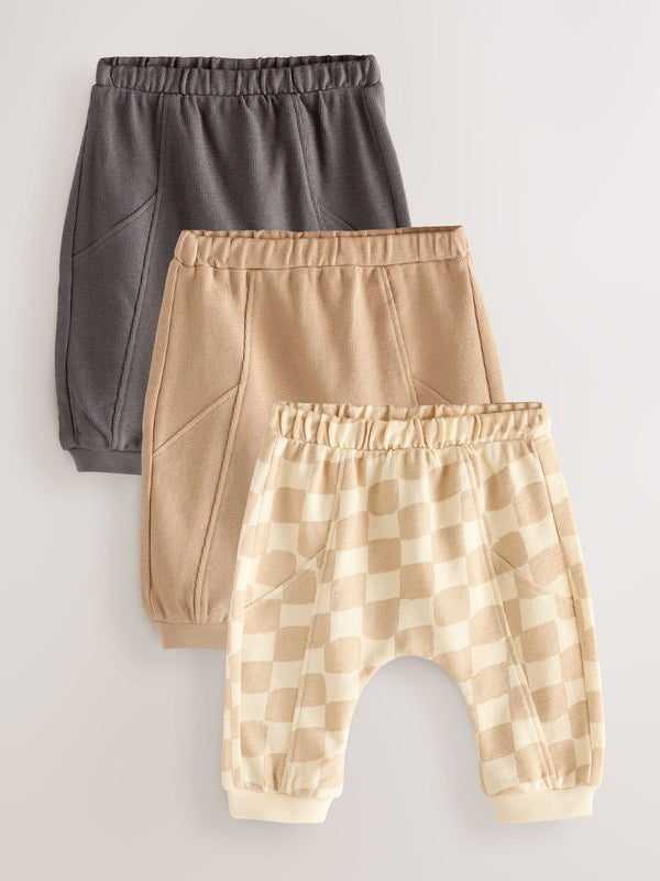 Mono Checkerboard Joggers Baby 3 Pack (0mths-2yrs)