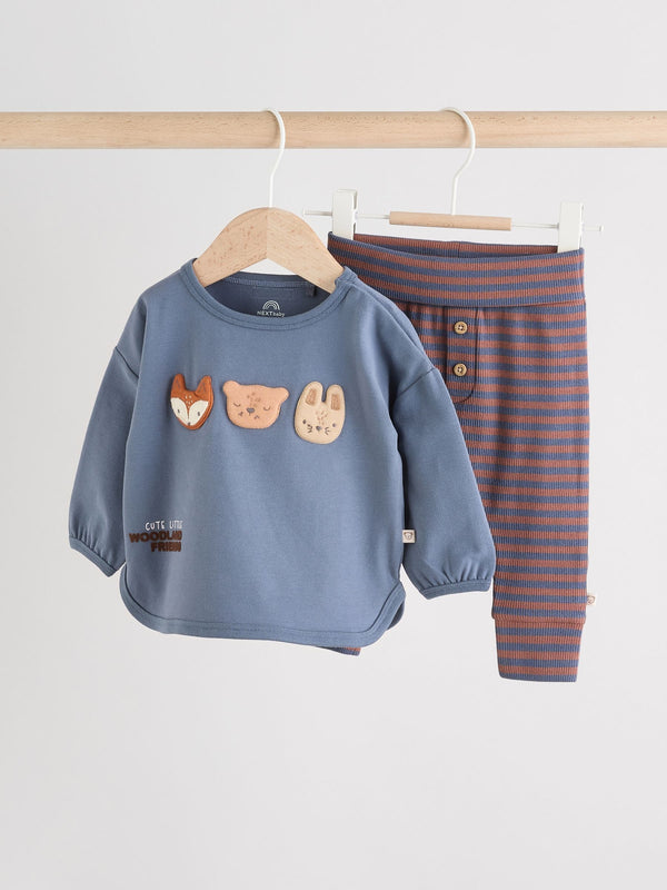 Blue Woodland Baby Tops and Leggings 2 Piece Set (0mths-3yrs)