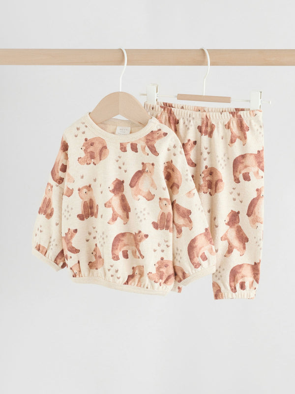 Neutral Bear Baby 100% Cotton Top and Leggings Set (0mths-2yrs)