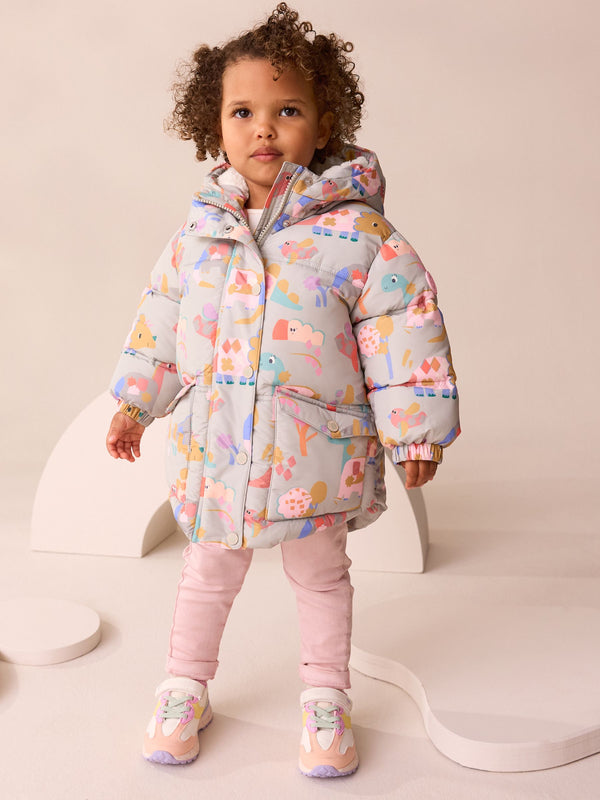 Multi Shower Resistant Printed Padded Coat (3mths-7yrs)