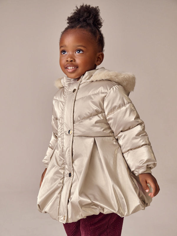 Gold Shower Resistant Skirted Padded Coat (3mths-7yrs)
