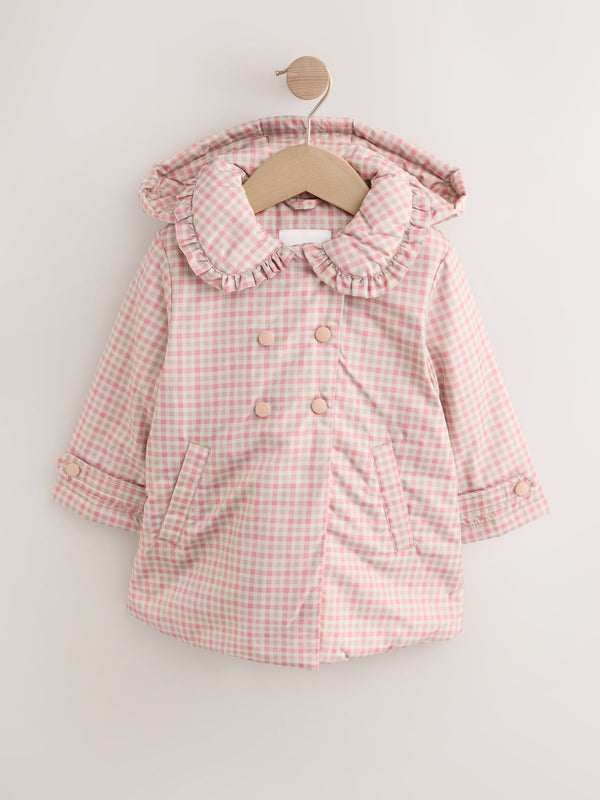 Pink Shower Resistant Frill Collar Coat (3mths-7yrs)