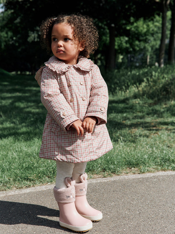 Pink Shower Resistant Frill Collar Coat (3mths-7yrs)