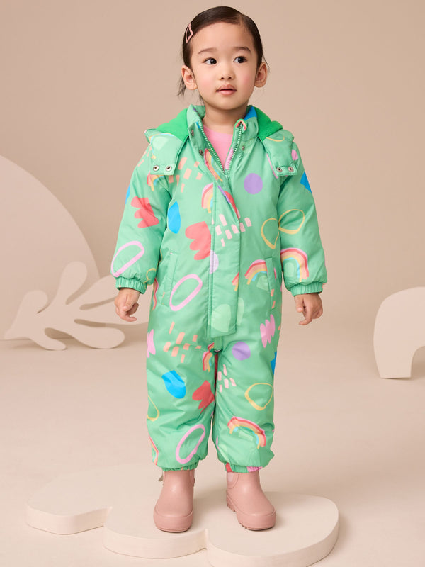 Green Printed Shower Resistant Snowsuit (3mths-7yrs)