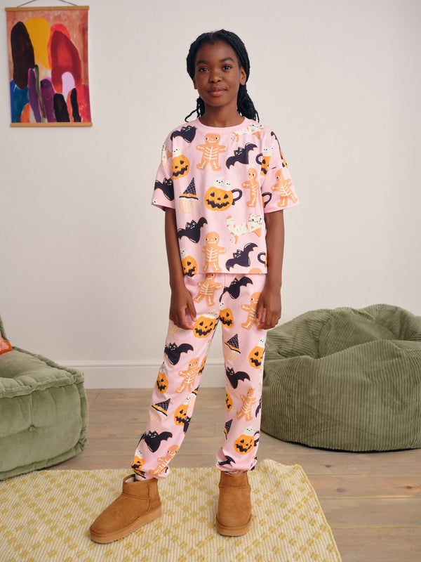 Pink Halloween Print Pyjamas (3-16yrs)