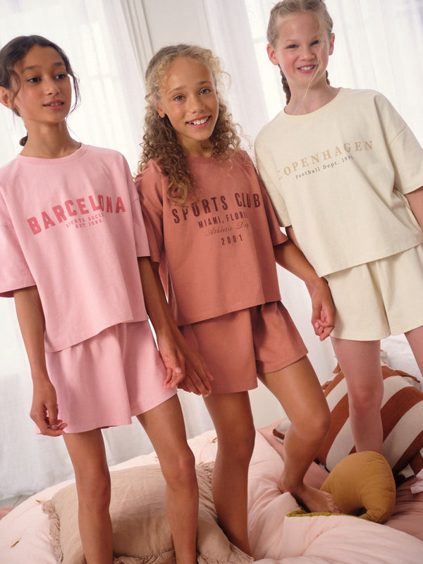 Pink/Cream City Print Pyjamas 3 Pack (3-16yrs)