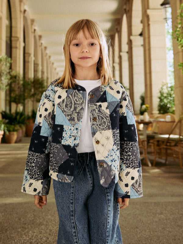 Multi Navy Quilted Shacket (3-16yrs)