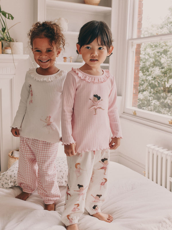 Pink Ballerina Print Woven Bottoms Pyjamas 2 Pack (9mths-10yrs)