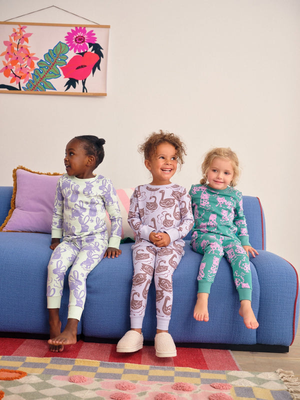 Purple/Green Stampy Character Snuggle Pyjamas 3 pack (9mths-12yrs)