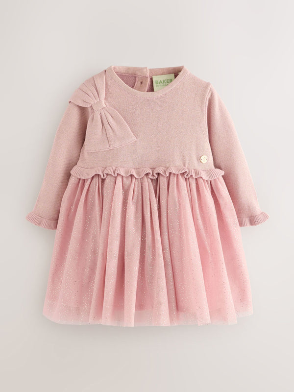 Baker by Ted Baker Knitted Glitter Mesh Mockable Dress