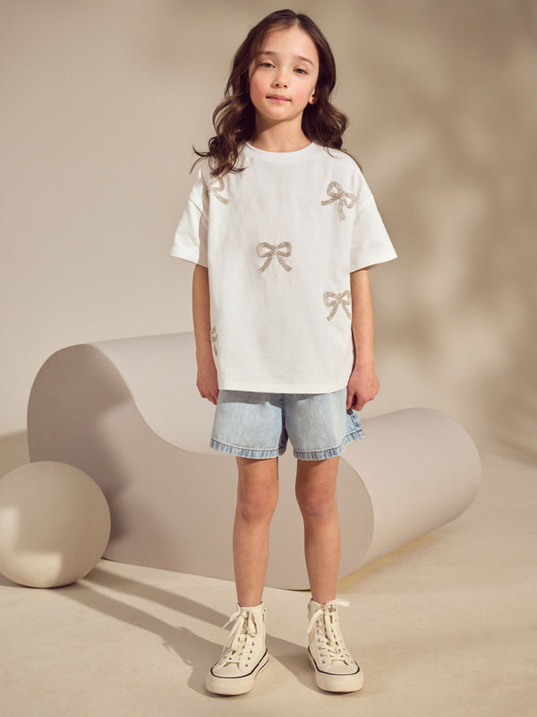 White Beaded T-Shirt (3-16yrs)