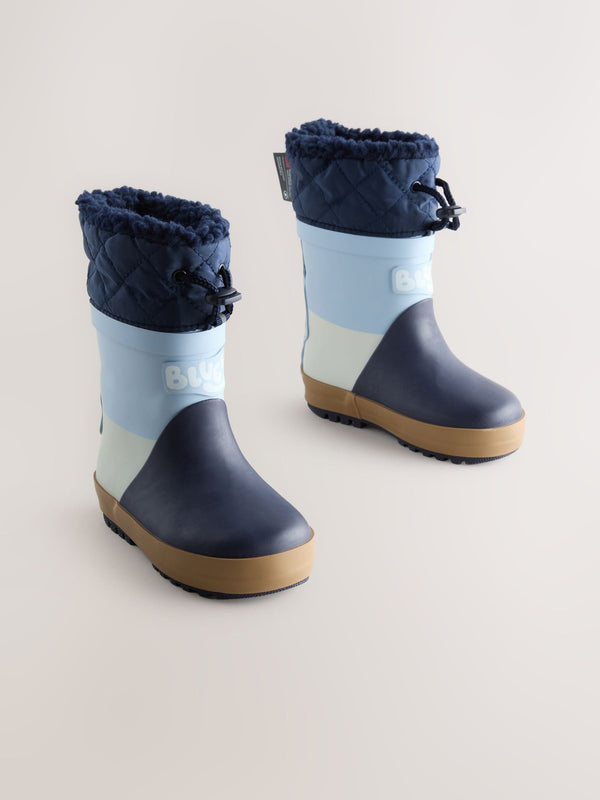 Blue Colourblock Bluey Thermal Thinsulate™ Lined Cuff Wellies