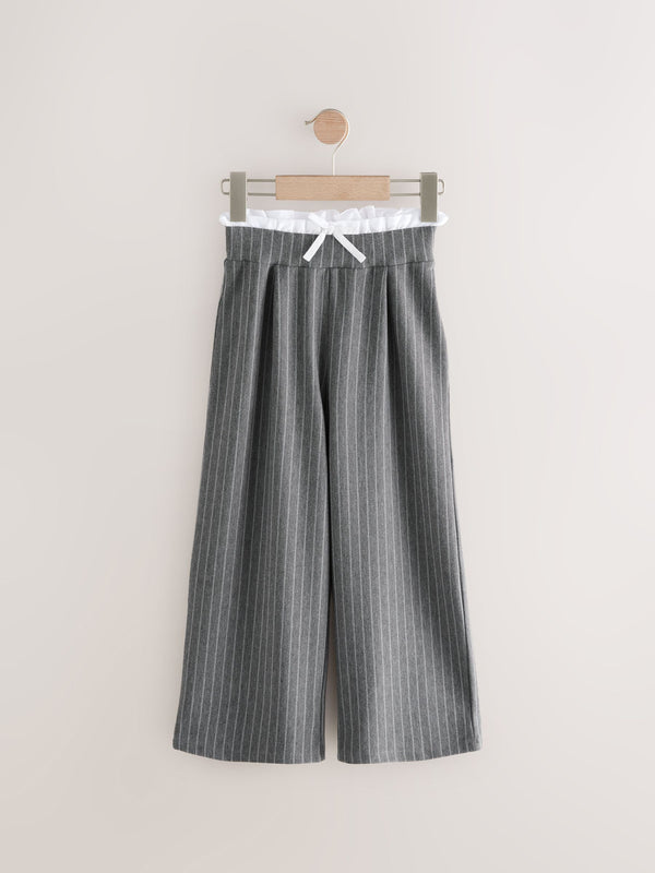 Grey Paperbag Detail Stripe Trousers (3-16yrs)